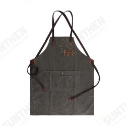 Canvas Vintage Apron Waterproof Oil-proof Wearable Apron For Woodworking Carpenter Painter Apron