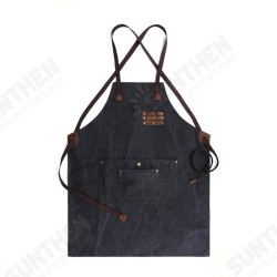 Canvas Vintage Apron Waterproof Oil-proof Wearable Apron For Woodworking Carpenter Painter Apron