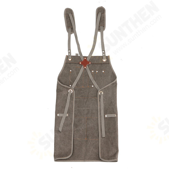 Canvas Woodworking Apron Shop Apron Pockets Waxed Wax Cloth Waterproof Apron Chef Tool Storage