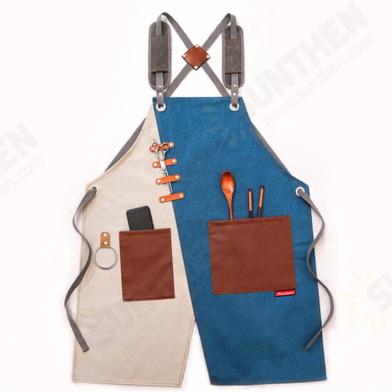 Cowboy Denim Apron Shop Apron Pockets Waxed Wax Cloth Waterproof Apron Woodworking Chef Tool Storage Cowboy Denim Apron Shop Apron Pockets Waxed Wax Cloth Waterproof Apron Woodworking Chef Tool Storage