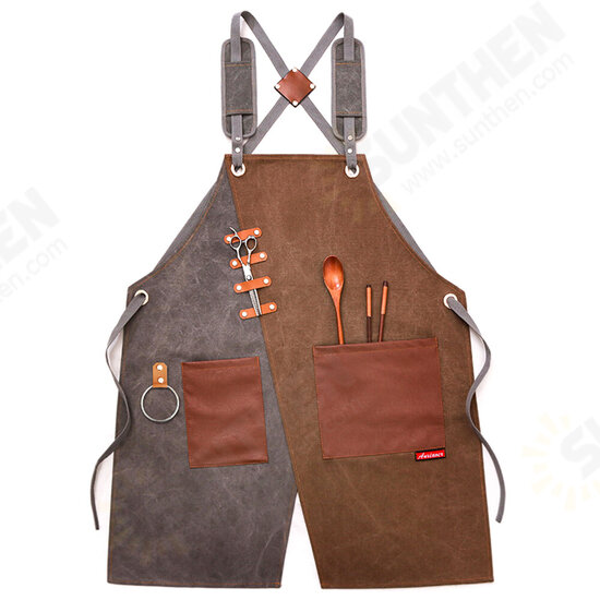 Cowboy Denim Apron Shop Apron Pockets Waxed Wax Cloth Waterproof Apron Woodworking Chef Tool Storage Cowboy Denim Apron Shop Apron Pockets Waxed Wax Cloth Waterproof Apron Woodworking Chef Tool Storage