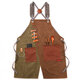 Cowboy Denim Apron Shop Apron Pockets Waxed Wax Cloth Waterproof Apron Woodworking Chef Tool Storage Cowboy Denim Apron Shop Apron Pockets Waxed Wax Cloth Waterproof Apron Woodworking Chef Tool Storage