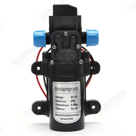 DC 12V 60W High Pressure Water Pump Automatic Switch 5L/min Pump DC 12V 60W High Pressure Water Pump Automatic Switch 5L/min Pump