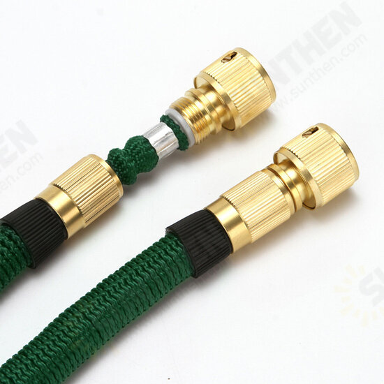 Dark Green Expandable Flexible Water Hoses Telescopic Pipe Full Copper Connector for Car Wash Tool