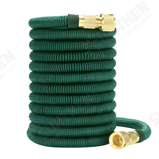 Dark Green Expandable Flexible Water Hoses Telescopic Pipe Full Copper Connector for Car Wash Tool