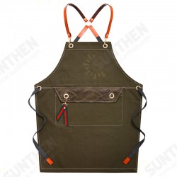 Denim Work Apron Washable Dust-proof Apron Pocket With Flap For Craftsman Carpenter Mason