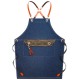 Denim Work Apron Washable Dust-proof Apron Pocket With Flap For Craftsman Carpenter Mason Denim Work Apron Washable Dust-proof Apron Pocket With Flap For Craftsman Carpenter Mason