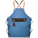 Denim Work Apron Washable Dust-proof Apron Pocket With Flap For Craftsman Carpenter Mason Denim Work Apron Washable Dust-proof Apron Pocket With Flap For Craftsman Carpenter Mason