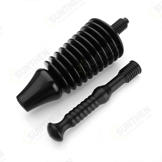 Detachable Heavy Duty Toilet Plunger Powerful Toilet Bathroom Sewer Pipe Dredger Black