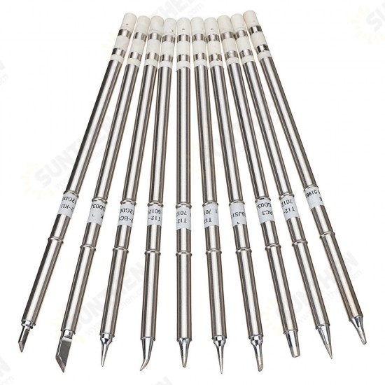 10pcs T12 Soldering Iron Tips Set for HAKKO FX951 FX952