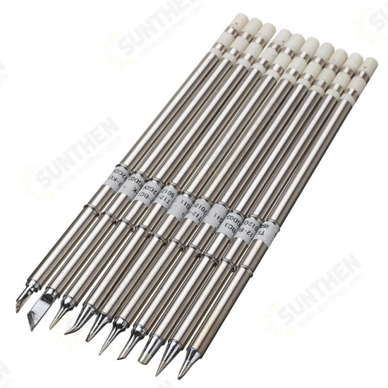 10pcs T12 Soldering Iron Tips Set for HAKKO FX951 FX952