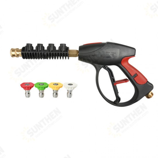 4000 PSI High Pressure Washer Water Guns Wand Tips Pistol Short Spray Guns Jet Lance Nozzle 4 Quick-coupler Spray Nozzle Tips