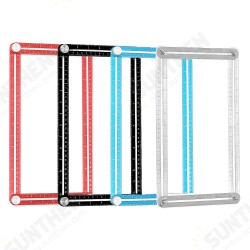 Muiti-color Aluminum Template Ruler Multifunction Four Square Folding Ruler