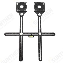 Multi-Functional Adjustable Tile Hole Locator Masonry Glass Fixed Punch Angle Measuring Ruler