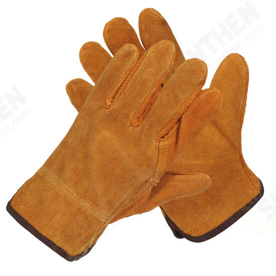 Garden Gardening Welder Gloves Men Women Thorn Proof Leather Work Gloves Yellow