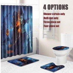 Halloween Shower Curtain Toilet Soft Velvet Kitchen Mat Halloween Shower Curtain Toilet Soft Velvet Kitchen Mat