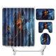 Halloween Shower Curtain Toilet Soft Velvet Kitchen Mat