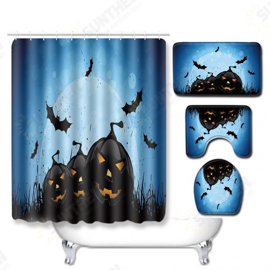 Halloween Shower Curtain Toilet Soft Velvet Non-slip Kitchen Mat Type 4 Halloween Shower Curtain Toilet Soft Velvet Non-slip Kitchen Mat Type 4