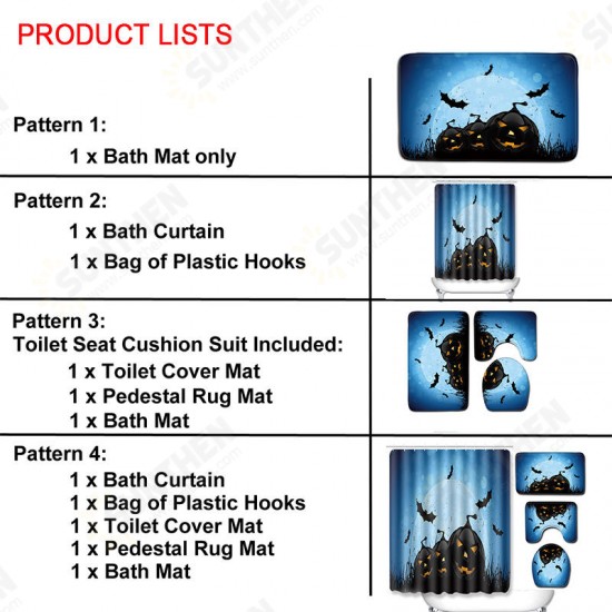 Halloween Shower Curtain Toilet Soft Velvet Non-slip Kitchen Mat Type 4 Halloween Shower Curtain Toilet Soft Velvet Non-slip Kitchen Mat Type 4