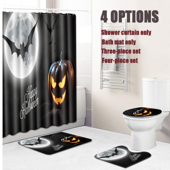 Halloween Shower Curtain Toilet Soft Velvet Non-slip Kitchen Mat Type 5
