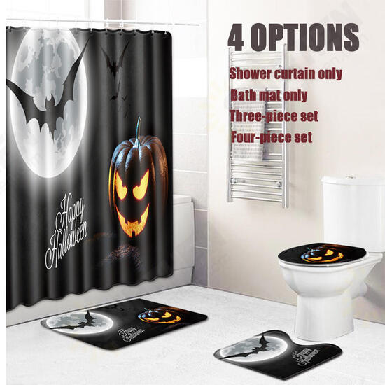 Halloween Shower Curtain Toilet Soft Velvet Non-slip Kitchen Mat Type 5