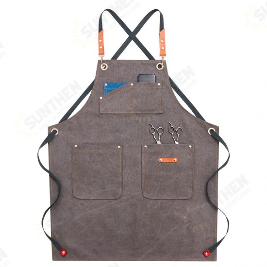 Multi-pocket Canvas Work Apron Washable Dust-proof Apron For Craftsman Carpenter Mason Multi-pocket Canvas Work Apron Washable Dust-proof Apron For Craftsman Carpenter Mason