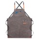 Multi-pocket Canvas Work Apron Washable Dust-proof Apron For Craftsman Carpenter Mason