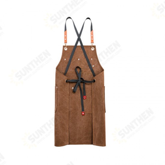 Multi-pocket Canvas Work Apron Washable Dust-proof Apron For Craftsman Carpenter Mason Multi-pocket Canvas Work Apron Washable Dust-proof Apron For Craftsman Carpenter Mason