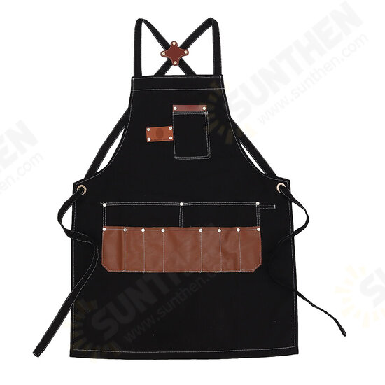 Multi-pocket Denim Work Apron Washable Dust-proof Apron For Craftsman Carpenter Mason Multi-pocket Denim Work Apron Washable Dust-proof Apron For Craftsman Carpenter Mason
