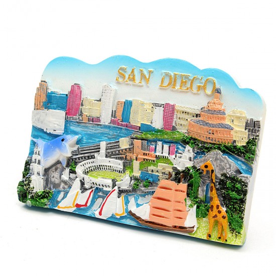 Resin Fridge Magnet Tourist Souvenir Favorite Travel Resin 3D Fridge Magnet San Diego