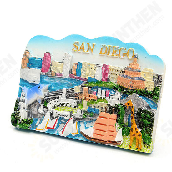 Resin Fridge Magnet Tourist Souvenir Favorite Travel Resin 3D Fridge Magnet San Diego