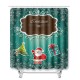 Santa Claus Christmas Fabric Shower Curtain Set Bathroom Mat Toilet Cover