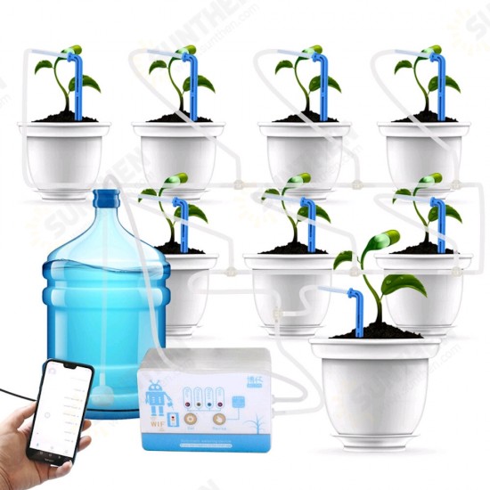 Trickle Irrigation Watering Device WIFI Remote Watering Pump Controller Indoor Plants Drip Water Pump Timer System