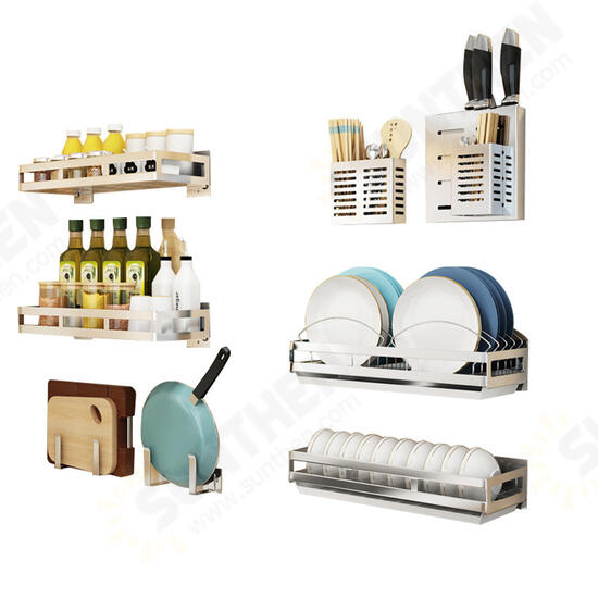 Wall Hanging Storage Shelf Rack Organizer Kitchen Dishes Spice Knife Holder Wall Hanging Storage Shelf Rack Organizer Kitchen Dishes Spice Knife Holder