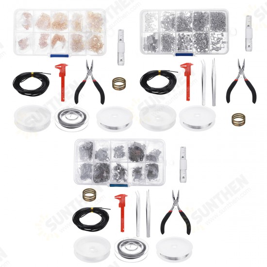 10 Grid Accessories Combination Set Open Ring Close Ring Lobster Clasp Ring Feed Ring Hand Tool Pliers