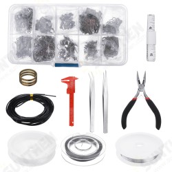 10 Grid Accessories Combination Set Open Ring Close Ring Lobster Clasp Ring Feed Ring Hand Tool Pliers 10 Grid Accessories Combination Set Open Ring Close Ring Lobster Clasp Ring Feed Ring Hand Tool Pliers