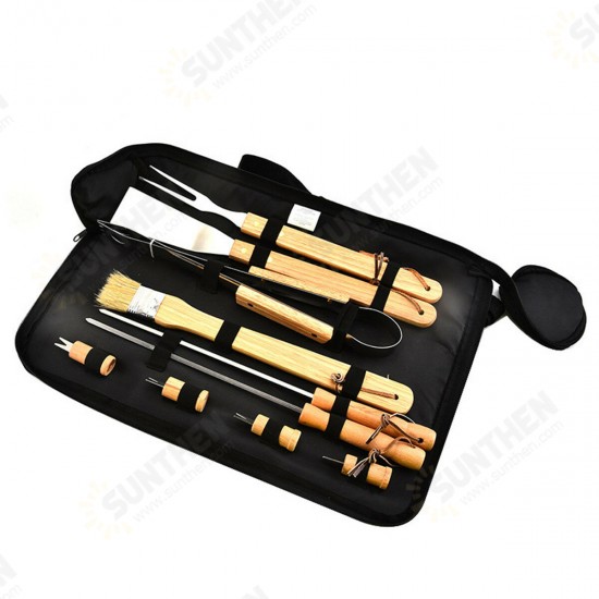 10Pcs BBQ Tools Set Barbecue/Grilling Utensil Kit Scraper Fork Brush Clip