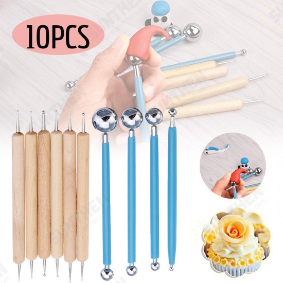 10Pcs DIY Dotting Tool Ball Styluses Tools Kit For Mandala Rock Painting Pottery Clay