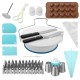 117Pcs Cake Decorating Tool Kit Baking Fondant Supplies Turntable Bag Tip Spatula