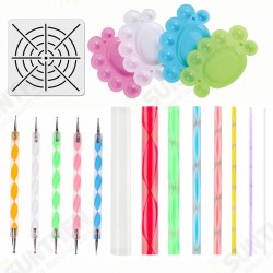 15pcs Mandala Dotting Painting Rocks Drawing Pen Stencil Paint Tray Tools Kit DIY 15pcs Mandala Dotting Painting Rocks Drawing Pen Stencil Paint Tray Tools Kit DIY