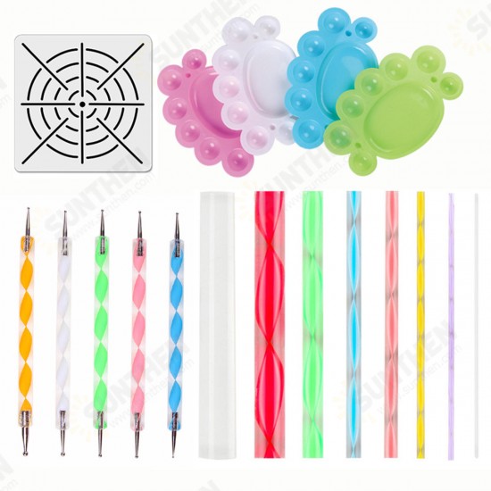 15pcs Mandala Dotting Painting Rocks Drawing Pen Stencil Paint Tray Tools Kit DIY