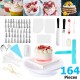 164Pcs DIY Cake Decor Kit Tools Baking Supplies Turntable Sets Spatula Stand Kits