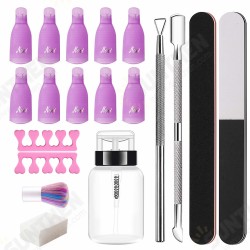 19PCS Nail Polish Removal Tool Soak Off Cap Clip UV Gel Polish Remover Wrap 19PCS Nail Polish Removal Tool Soak Off Cap Clip UV Gel Polish Remover Wrap