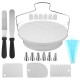 21pcs Cake Decorating Tool Kit Baking Fondant Supplies Turntable Bag Tip Spatula