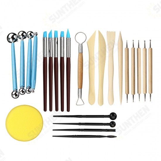 24pcs Ball Stylus Dotting Tools Clay Pottery Modeling Carving Rock Painting Kit