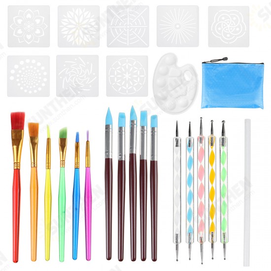 27Pcs Acrylic Spiral Bar Mould Kit Dotting Painting Tool Mandala Rocks Painting Stencils