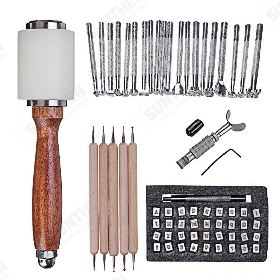 28Pcs DIY Professional Leather Craft Working Tools Kit for Hand Sewing Tools