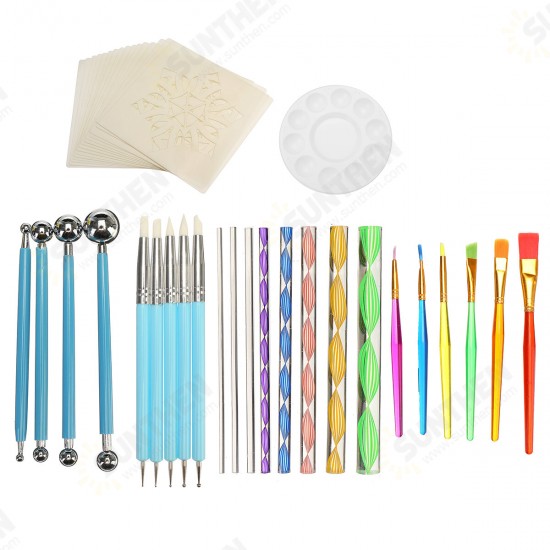 40Pcs Mandala Dotting Tools Set Kit Painting Rocks Stone Art Pen Paint Stencil Tools Kit