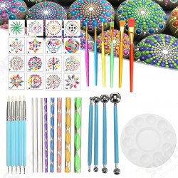 40Pcs Mandala Dotting Tools Set Kit Painting Rocks Stone Art Pen Paint Stencil Tools Kit 40Pcs Mandala Dotting Tools Set Kit Painting Rocks Stone Art Pen Paint Stencil Tools Kit