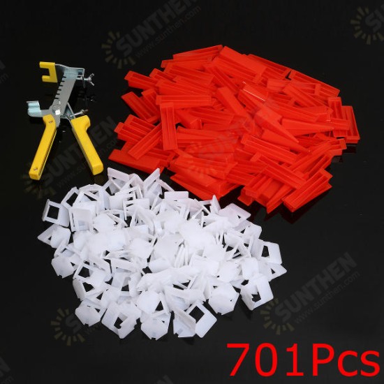 500Pcs Clips+200Pcs Wedges Tile Leveling System Spacer+Pliers